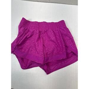 Women's Athleta Print Mesh Racer Run Mid Rise 4‎ Short 4" Pink Active 446581 XXS